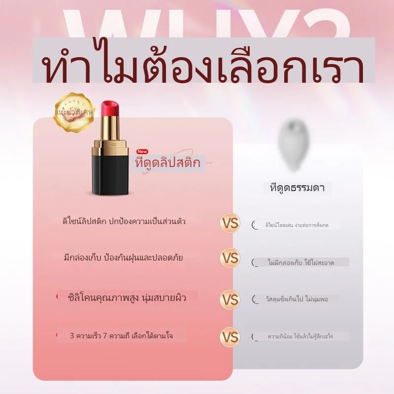 ลิปสติก BOBO ของเล่นอุปกรณ์ดูด ไข่สั่น ไร้เสียง กันน้ำ - Image 3
